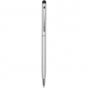 Srebrny - Ore aluminium ballpoint pen with stylus