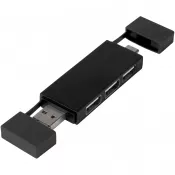 Czarny - Mulan podwójny koncentrator USB 2.0