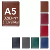 Kalendarz książkowy A5, dzienny, z registrami NEVRO