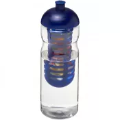Niebieski-Przezroczysty - Bidon H2O Base® z wypukłym wieczkiem o pojemności 650 ml z możliwością przyrządzania wody smakowej
