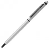 srebrny - Długopis aluminiowy Stylus gumowany
