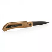 brązowy - Drewniany nóż składany, scyzoryk Nemus