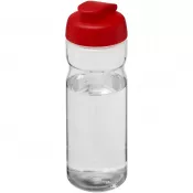 Czerwony-Przezroczysty - Bidon H2O Base® o pojemności 650 ml z wieczkiem zaciskowym