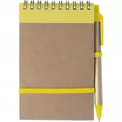 żółty - Notatnik ok. A6 z długopisem