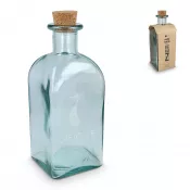 Butelka na wodę InSideOut Square z recyklingowanego szkła ReuuZ z korkiem 1 l