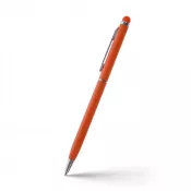 pomarańczowy - Długopis metalowy matowy z touch pen-em | Dennis