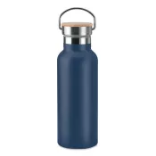 Termos dwuścienny z bambusową pokrywką 500 ml HELSINKI Francuski Granat