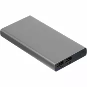 szary - Power bank 10000 mAh z aluminium z recyklingu GIORGIA