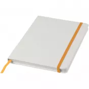 Biały-Pomarańczowy - Biały notes A5 Spectrum z kolorowym paskiem