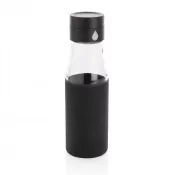 czarny - Szklana butelka 650 ml Ukiyo, monitorująca ilość wypitej wody