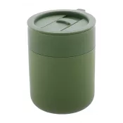 zielony - Ceramiczny kubek podróżny pokryty silikonem 300 ml Liberica