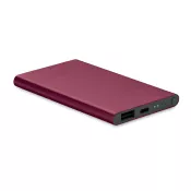 Powerbank płaski 4000 mAh aluminiowy POWERFLAT C Burgund