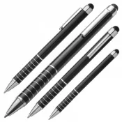 czarny - Długopis metalowy touch pen LUEBO
