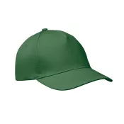 Czapka z daszkiem 5-panelowa z bawełny 160 g/m² BUZZ Ciemnozielony