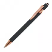szary - Długopis metalowy gumowany Paris Deluxe