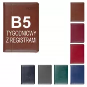 Kalendarz książkowy B5, tygodniowy, z registrami NEVRO-