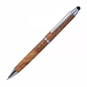 beżowy - Długopis drewniany touch pen ERFURT
