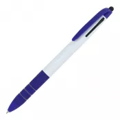 biało / ciemnoniebieski - 3-kolorowy długopis Berlin