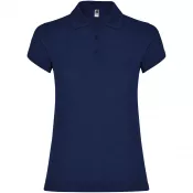 Navy Blue - Star koszulka damska polo z krótkim rękawem