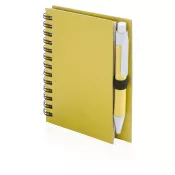 żółty - Notatnik ok. A7 z długopisem