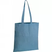 niebieski - Torba bawełniana z recyklingu 140g/m², 38 x 42 cm