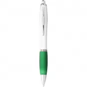 Biały-Zielony - Długopis Nash z białym korpusem i kolorwym uchwytem