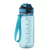 Butelka sportowa motywacyjna z RPET 700 ml ENKEL Przezroczysty Blekitny