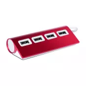czerwony - Weeper USB hub