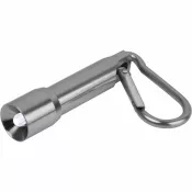 szary - Mini latarka z aluminium z recyklingu BERGAMO