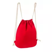czerwony - Plecak na sznurkach z dnem bawełniany 140 g/m², 37 x 10 x 40 cm
