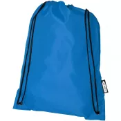 Niebieski - Plecak Oriole ze sznurkiem ściągającym z recyklowanego plastiku PET, 33 x 44 cm