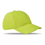 Czapka z daszkiem bawełniana 160 g/m² BASIE APOLLO Limonka