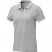 Szary melanż - Damska koszulka polo duotone Morgan z krótkim rękawem