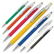 Długopis metalowy gumowany z touch penem