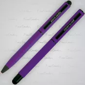 fioletowy - Zestaw piśmienny touch pen, soft touch CELEBRATION Pierre Cardin