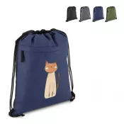Torba ze sznurkiem z powlekanego PU R-PET 600D, wymiary 33 x 42 cm