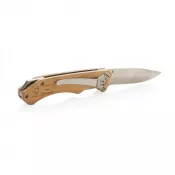 brązowy - Drewniany nóż składany, scyzoryk