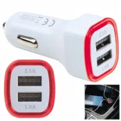 czerwony - Ładowarka samochodowa USB FRUIT