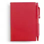 czerwony - Notatnik ok. A7 z długopisem