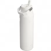 Frosted white - Butelka na wodę Stanley IceFlow™ 2.0 o pojemności 1,06 litra ze składaną słomką