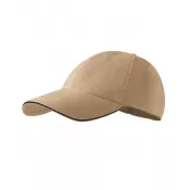 Piaskowy - Reklamiowa czapka z daszkiem Malfini SANDWICH 6P 306