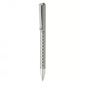 srebrny - Długopis plastikowy z metalowym klipem