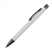 biały - Długopis reklamowy plastikowy z metalowym klipem