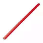 czerwony - Ołówek stolarski drewniany 25 cm - HB