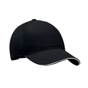 Czapka z daszkiem 5-panelowa 260 g/m² LONG BEACH SINGA Bialy/Czarny