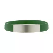 zielony - Opaska silikonowa z wstawską z aluminium Platty