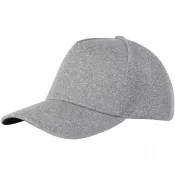 Szary melanż - Manu 5-panelowa elastyczna czapka z daszkiem