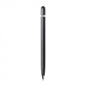 czarny - Długopis aluminiowy z touch pen-em