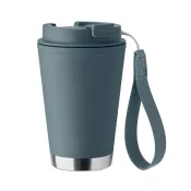 Kubek dwuścienny z PP z paskiem 300 ml TOPIZ Petrol
