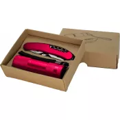 czerwony - Zestaw latarka i scyzoryk DOVER